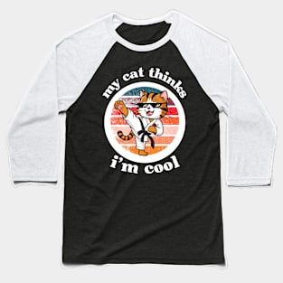 Cool Funny Cat Baseball T-Shirt